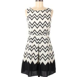 Pink Owl Chevron Pleat Dress